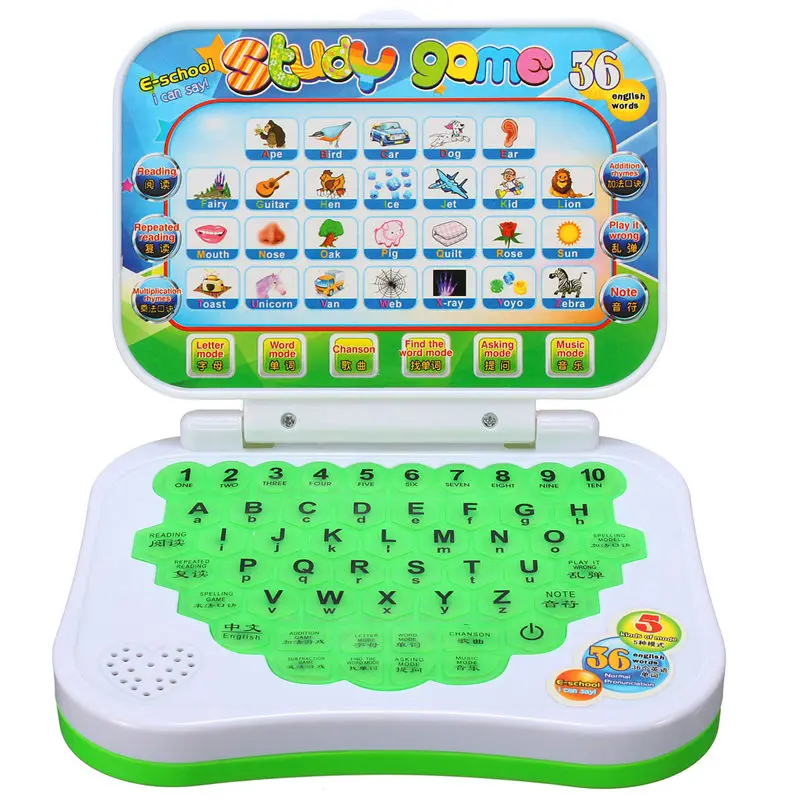 Toy Computer Laptop Tablet Baby Children Educational Learning Machine Toys Electronic Notebook Kids Study Game Pad Music Phone