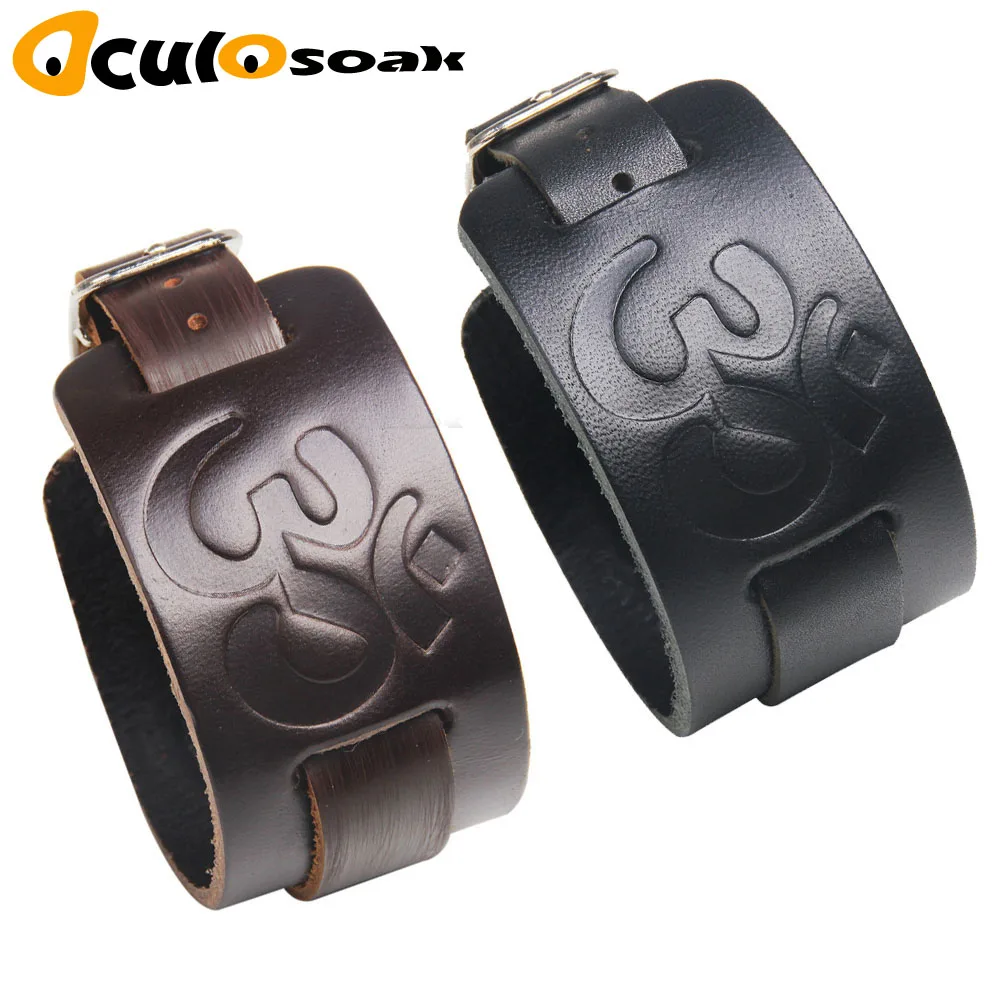 

Cowboy Style Bracelet Black brown Strap Wide Wrap Leather Bracelet Buckle Wristband Men Cuff Bracelets Punk Jewelry For Women