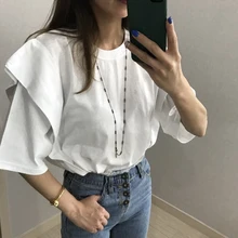 Tumblr Специальное предложение Единорог Kpop горячие женские повседневные футболки однотонные поддельные два свободные круглый вырез с коротким рукавом женские