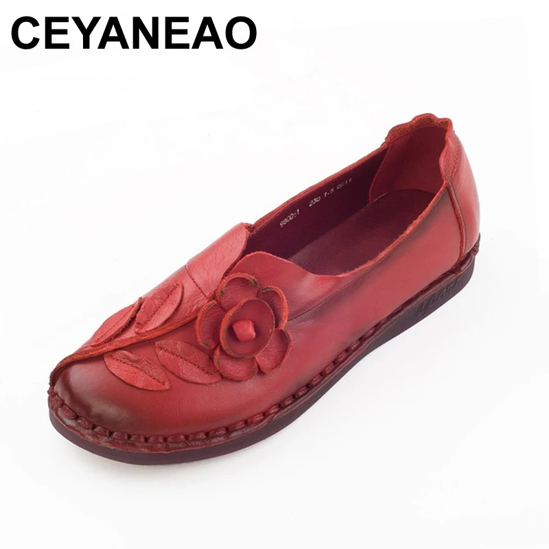 

CEYANEAOSell Autum Women Shoes Genuine Leather Flat Shoes Comfort Pure Handmade Shoes Soft Bottom Fashion Casual Shoes Woman Fla
