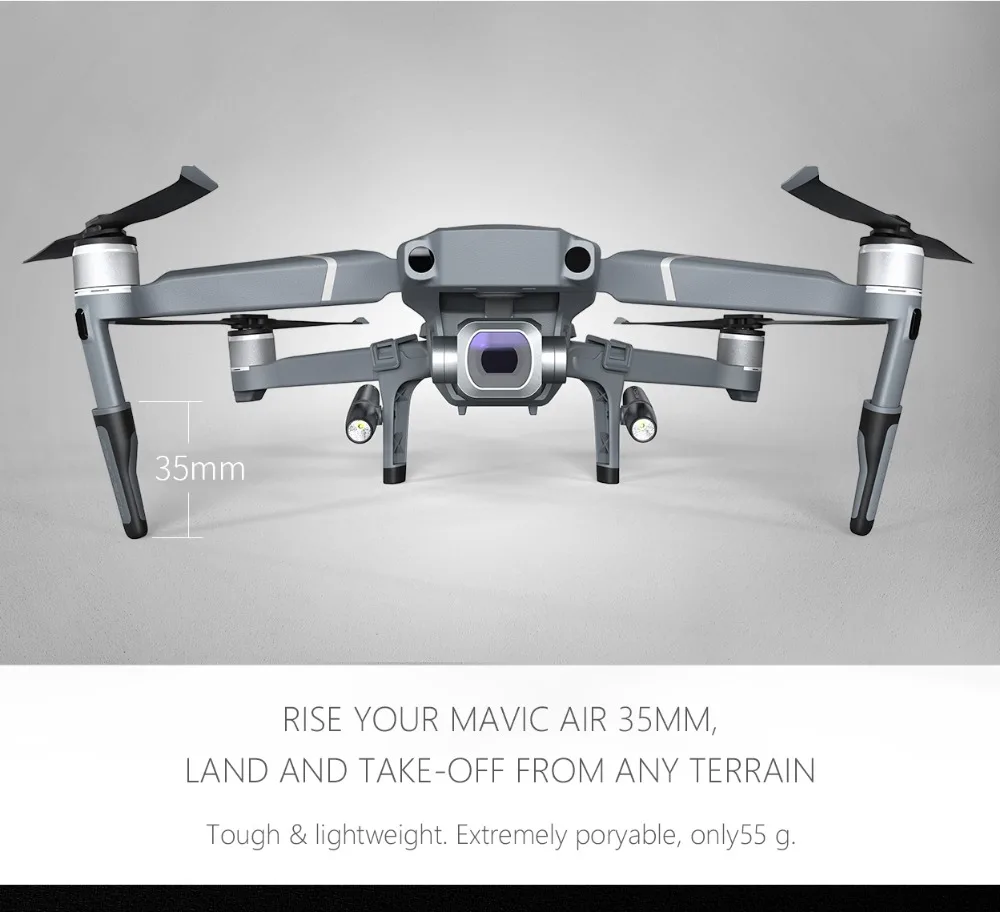 Новое поступление PGYTECH Mavic 2 шасси расширения светодиодный светильник на голову набор для DJI Mavic 2 Pro Zoom(без батареек