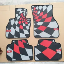 Высокое качество резиновый материал коврик Красный Клетчатый JCW Стиль Clubman Mini Cooper F56(4 шт./компл