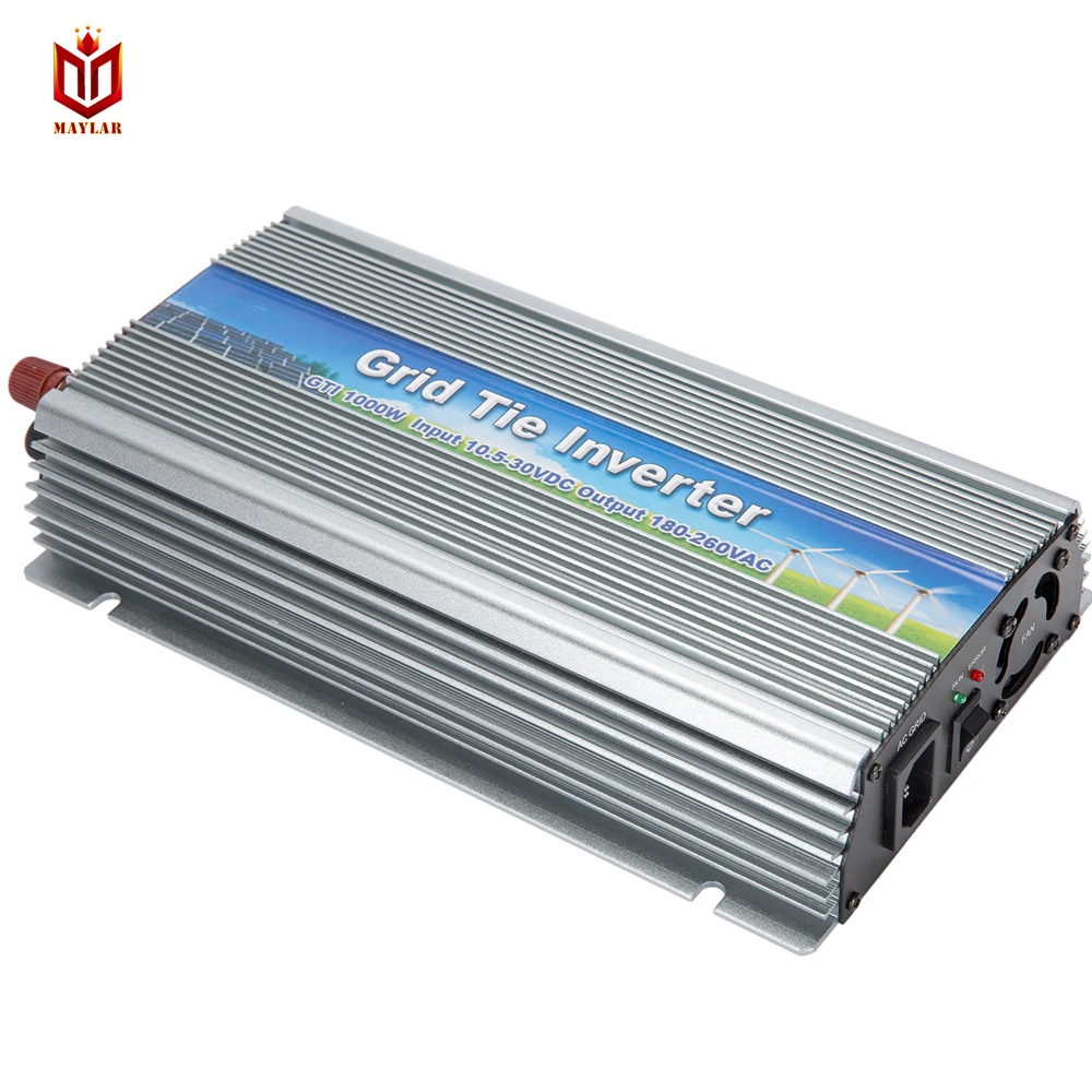 

MAYLAR@ 10.5-30v 1000W Solar High Frequency Pure Sine Wave Grid Tie Inverter Output 180-260V Power Inverter