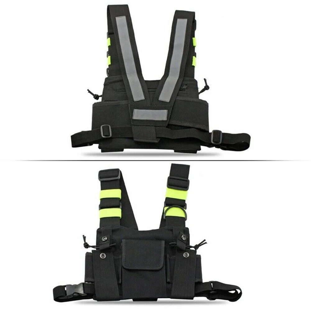 

New Bright Green Radio Chest Harness Chest Front Pack Pouch Holster Vest Rig Carry Case for Two Way Radio Walkie Talkie