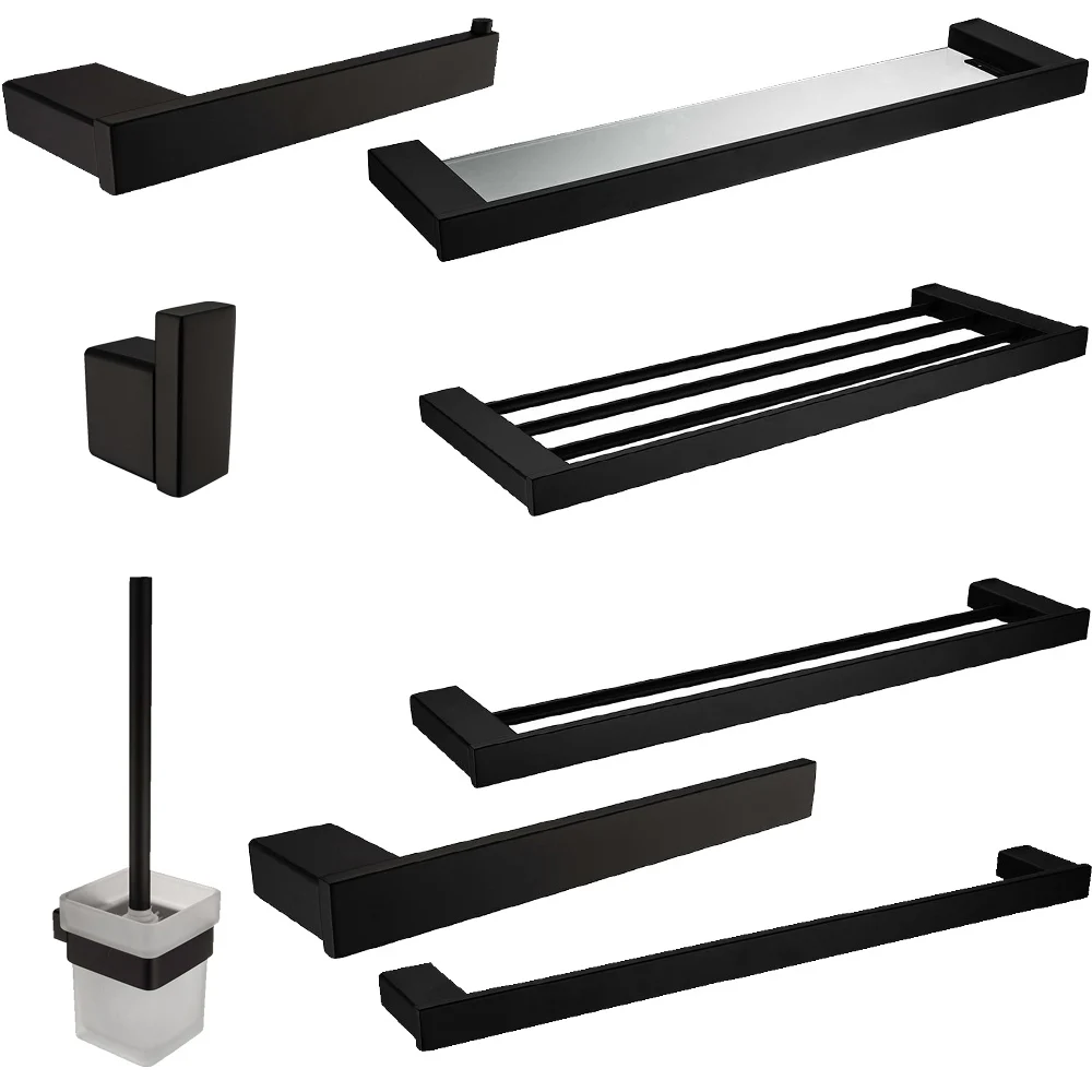 

Leyden Bathroom Hardware Sets Blackened Bath Toiletbrush Holder Towel Shelf Towel Bars Soap Dish Toilet Paper Holder Robe Hook