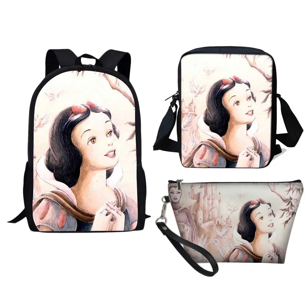 

School Bag Snow White and the Seven Dwarfs Cartoon Backpack Laptop School Bag Teenager Girls Schoolbag Mochila Escolar Feminina