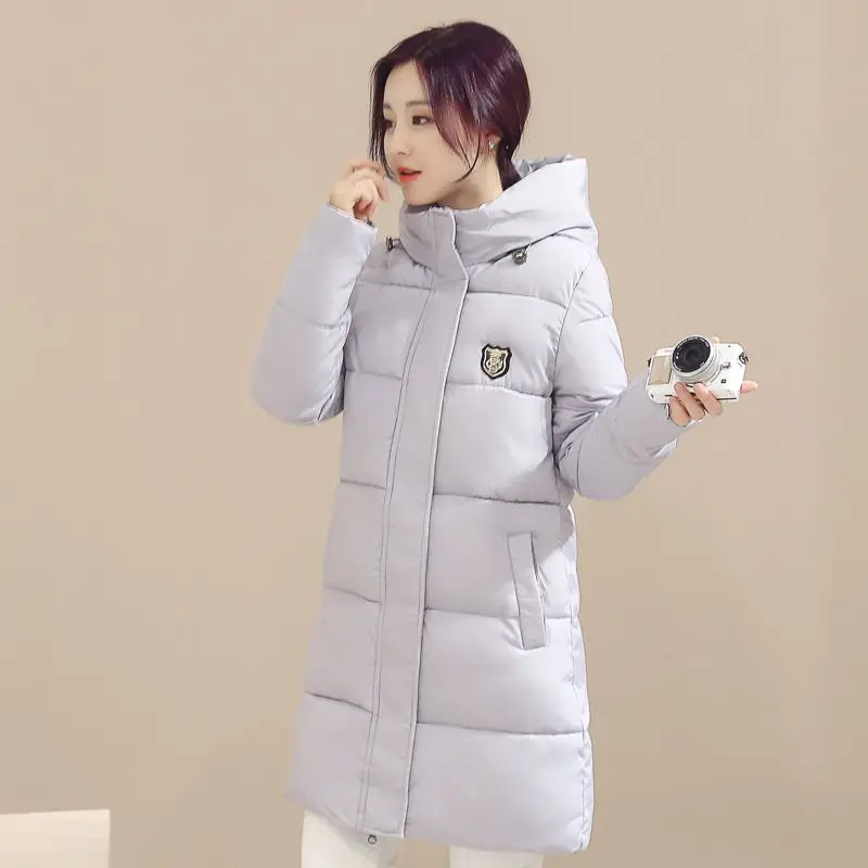 

2016 New Winter Women Coat High Quality Leisure Hooded Down Jacket Pure Color Slim Big Yards D01