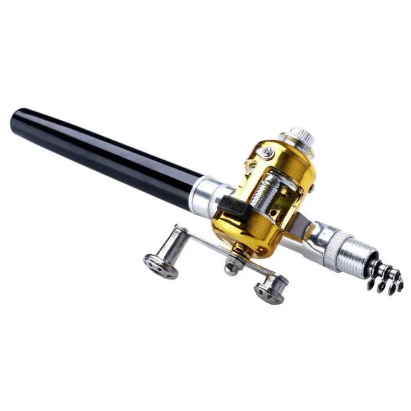 Portable Pen Shape for Pocket Telescopic Mini Fishing Pole Fishing Tackle Sea Rod Fishing Rod With Reel Wheel 6 Colors