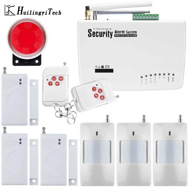 

HuilingyiTech Wireless Home GSM Security Alarm System Kit Control With APP Auto Dial Motion Detector Sensor Burglar Alarm System