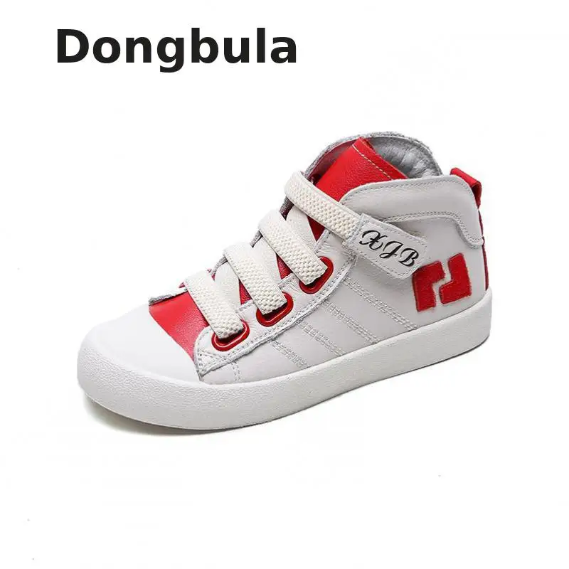 

Children Shoes For Boys High Genuine Leather Sneakers Kids White School Sport Casua Winter Girls Fashion Running Shoes White