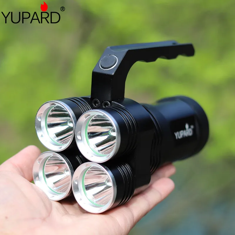 YUPARD 4 * XM L2 T6 светодиодный фонарик прожектор фонарь яркий 18650 аккумуляторная