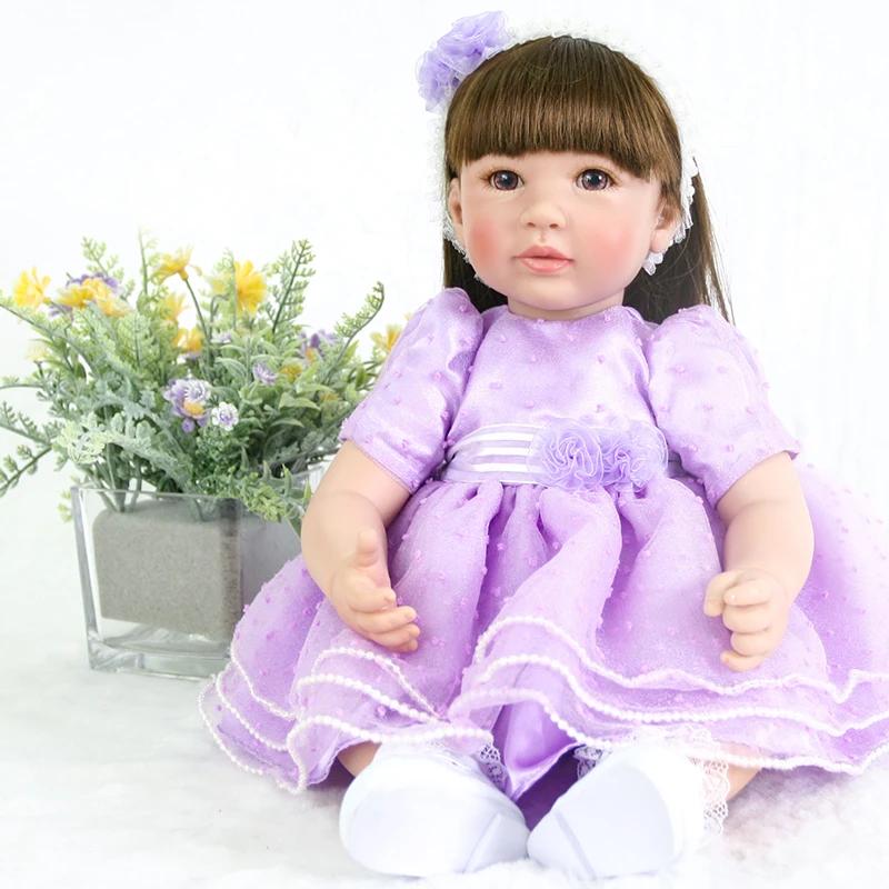 

fashion Reborn Baby Doll 60 cm True touch Silicone Baby Girl Smiling princess toddler babies Dolls Children Birthhday Xmas Gift