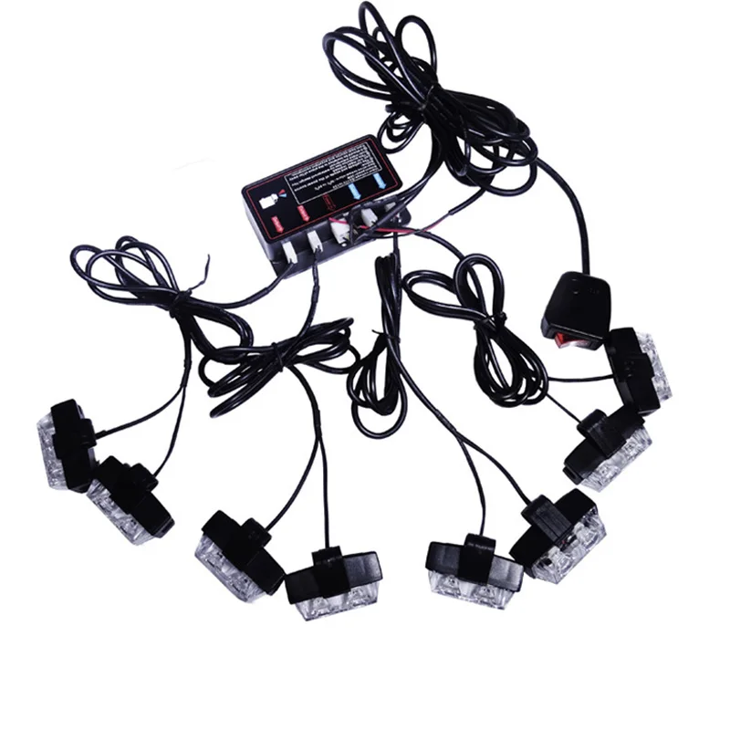 

16W Car LED Light 8 x 2 LEDs Emergency Strobe Warning Lights Flash Lamp for Automobiles Volkswagen 12V