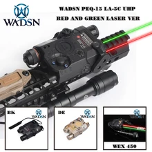 WADSN страйкбол PEQ15 LA-5C AN/PEQ UHP зеленый и красный двойной лазерный фонарик для охоты Softair LA5 Zero-stop WEX450 оружейный светильник