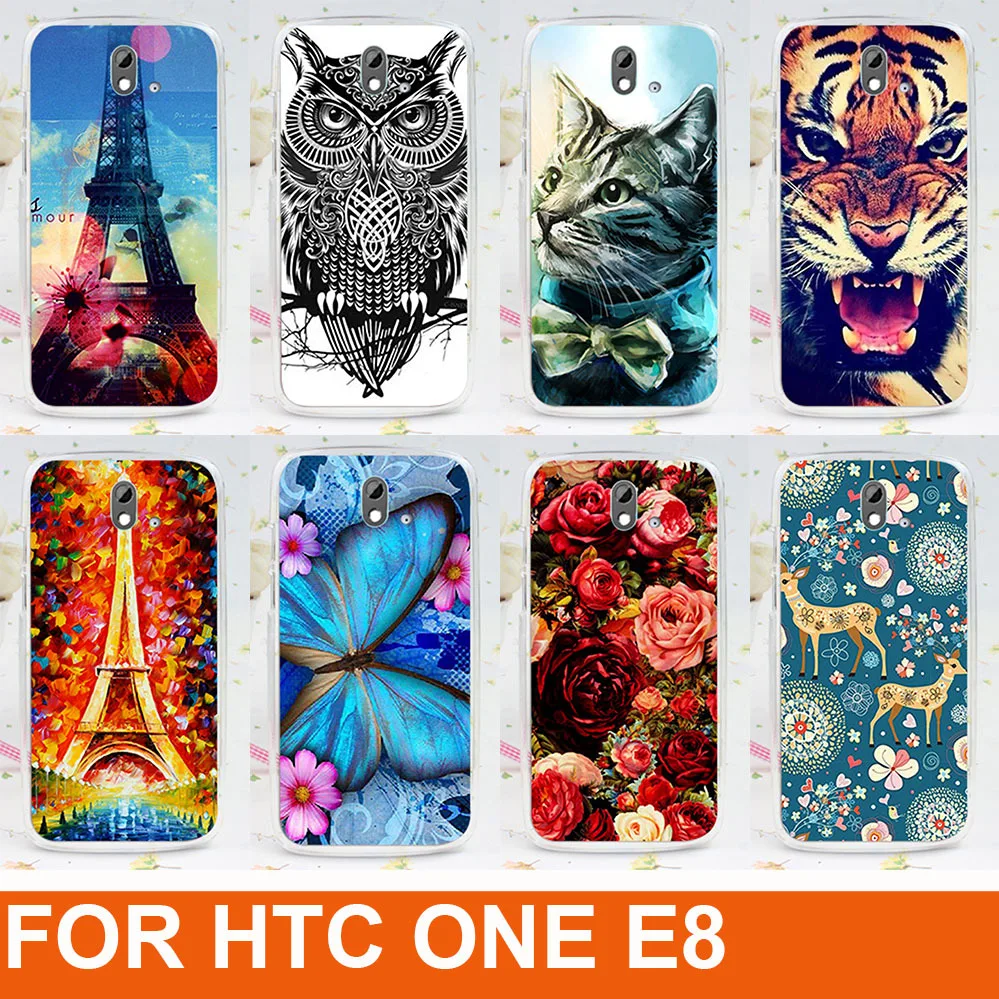 

HOT! 14 Patterns Colored Painting Case Cover FOR HTC One E8 M8SW,Case Cover FOR htc one e8