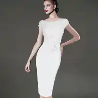 Vfemage Frauen Elegante Floral Applique Party Besondere Anlässe Brautjungfer Mutter der Braut Bleistift Bodycon Kleid 1073