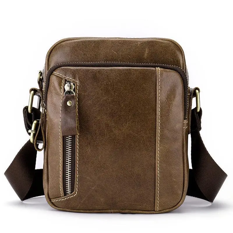 

Men's Genuine Leather Vintage Shoulder Messenger Bag Male Casual Multifunction Small Crossbody Flap Hangbag Man Messenger Bags
