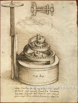 

Da Vinci manuscript Vintage Gears Painting Pure cotton Canvas Wall Art Picture Home Decoration Living Room Canvas Print A2