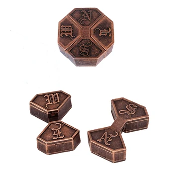 

Vintage Metal Cast Puzzle Box Lock Puzzle Toy Mind Brain Teaser Kid Game IQ EQ Educational Interactive Toys for Children Gift