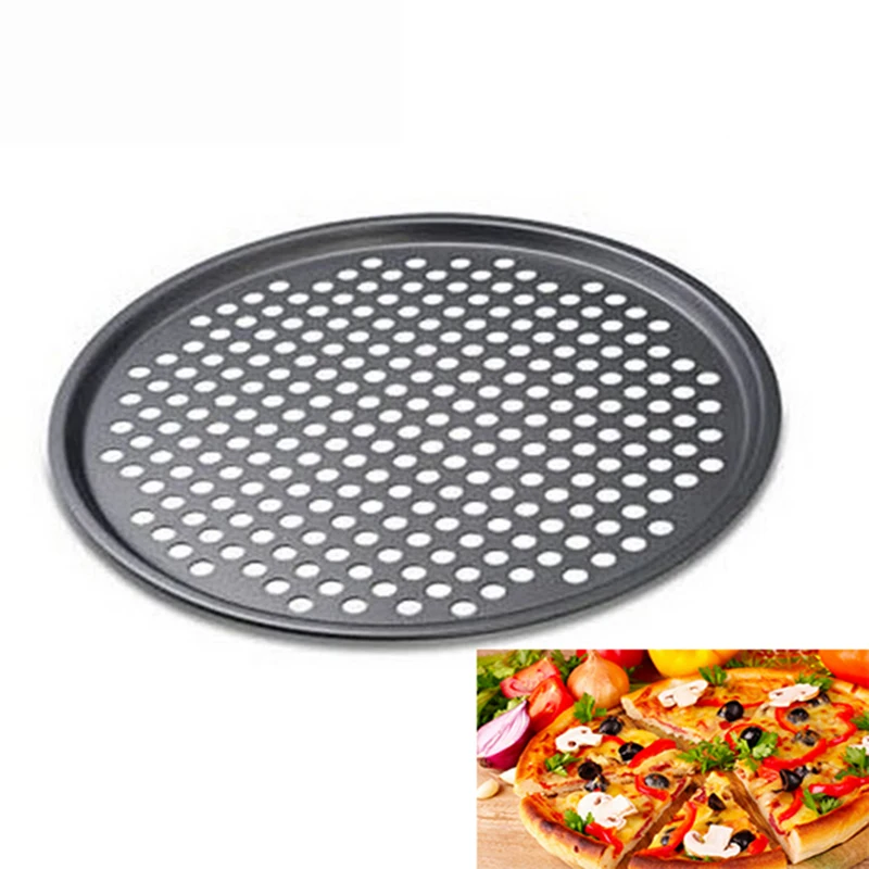 12inch Non Stick Pizza Pan Round Pizza Tray with Holes Carbon Steel Pizza Stones for Baking
