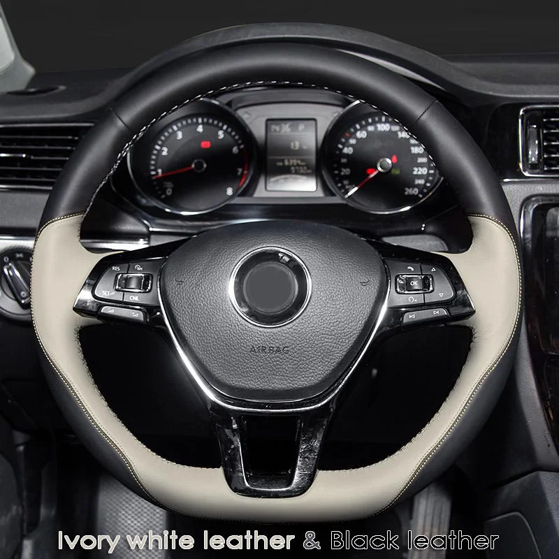 Steering Wheel Cover for Volkswagen VW Golf 7 Passat B8 Mk7 New Polo Jetta 014