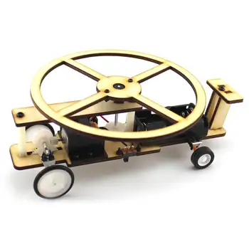 

DIY Helicopter Vehicle Plane Wooden Electric Slide Model Building Kits Motor & Wheel Scientific Education Toys for Kids