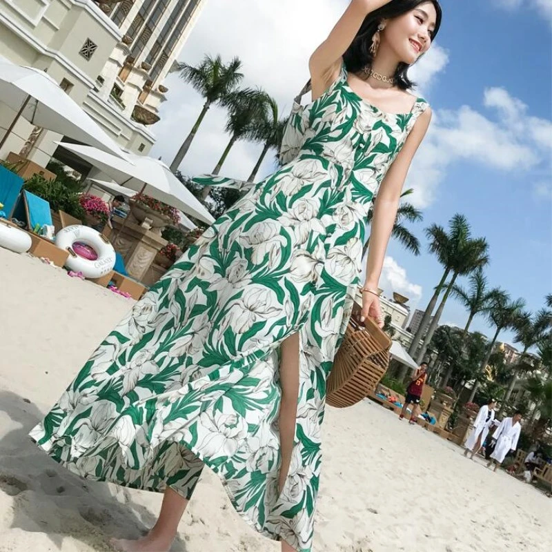 long cotton beach dresses