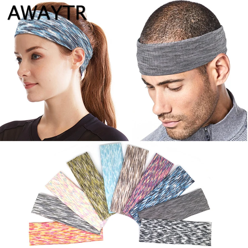 

AWAYTR Ladies Sports Hair Bands Cotton Stretch Headbands Bandage Men Fitness Breathable Headband Turban Women Hair Accessories