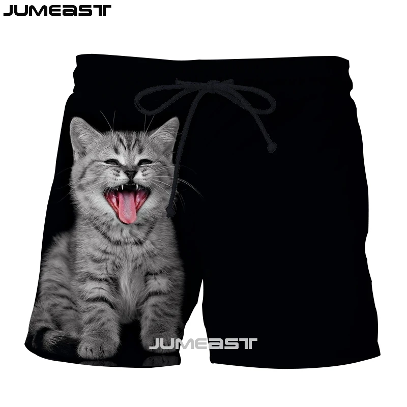 Jumeast бренд для мужчин/для женщин 3D печатных животных шорты для кота мужские шорты для купания новые летние быстросохнущая пляжные повседне
