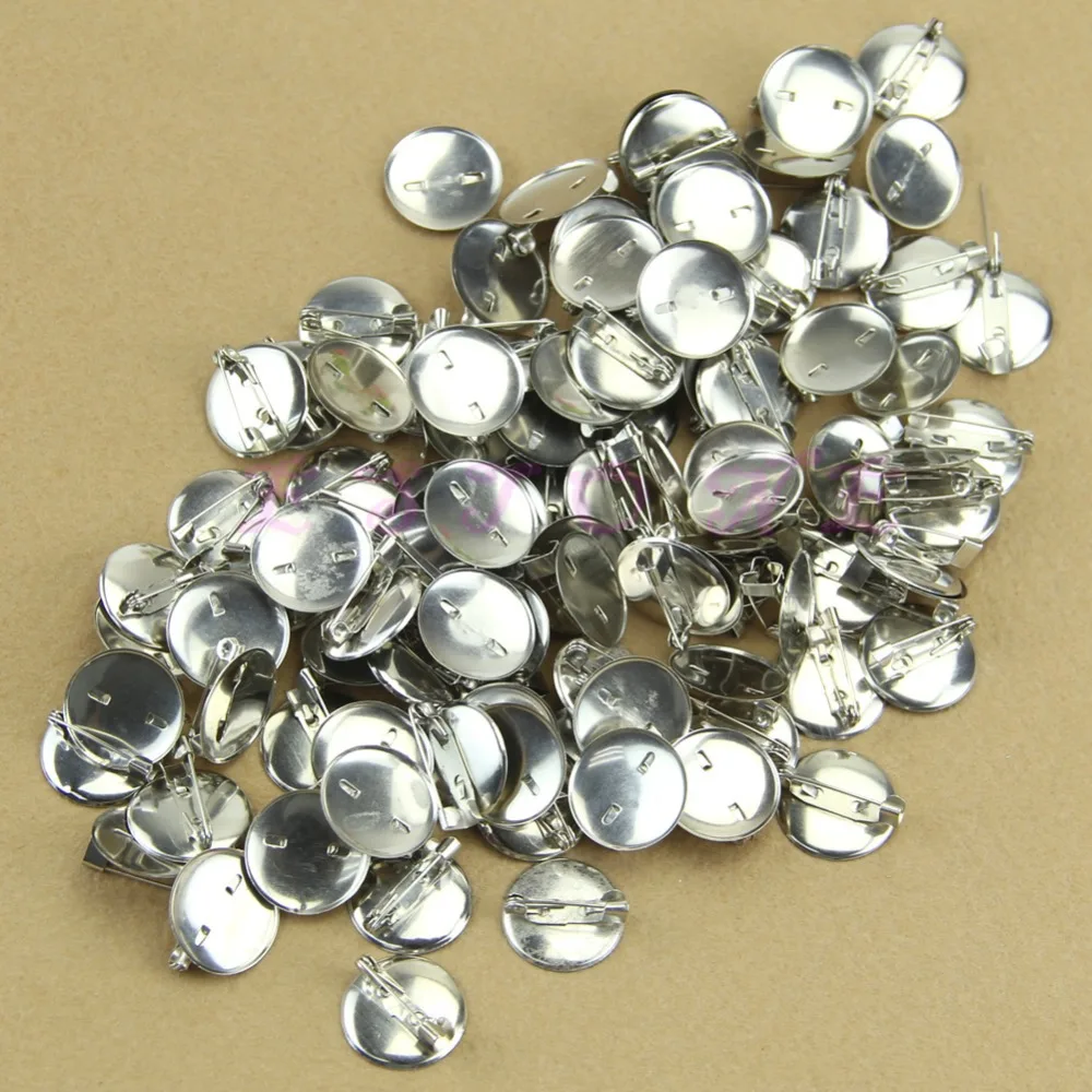

Free Shippiing 100pcs/lot 20mm DIY Jewelry Accessories Nickel Brooch Trays New