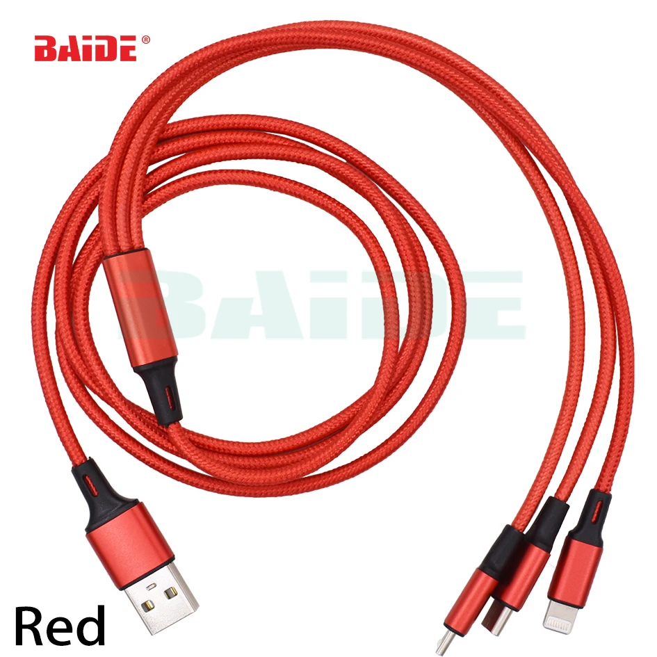 Хорошее качество USB кабель для iPhone X XS 8 7 Быстрая зарядка 3 в 1 Micro usb type c type-c для Android телефон зарядное устройство кабель