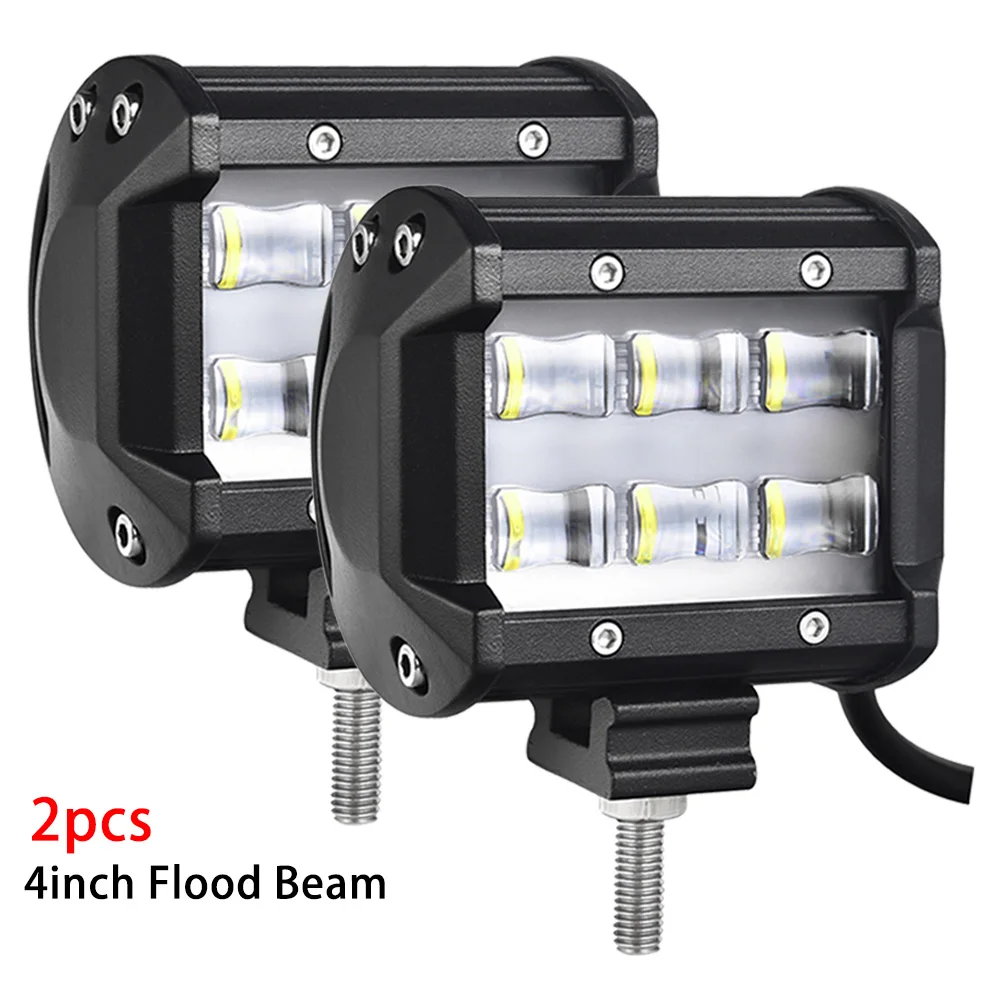 2 шт. 9D 4 дюймовый светодиодный бар светодиодный рабочий светильник бар вождения Offroad Лодка автомобиль тягач 4x4 внедорожник ATV 12V 24V номинальной 30 Вт фактический 12 Вт - Цвет: 2PCS Flood