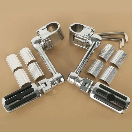 Motorcycle 1 1/4'' Highway Chrome Front Foot Pegs Footrest For Honda
