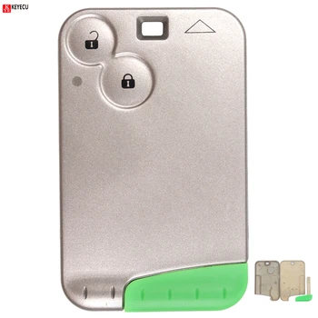 

KEYECU Smart Card 2 Button Remote Key Case Keycard With Insert Blade for Laguna Espace