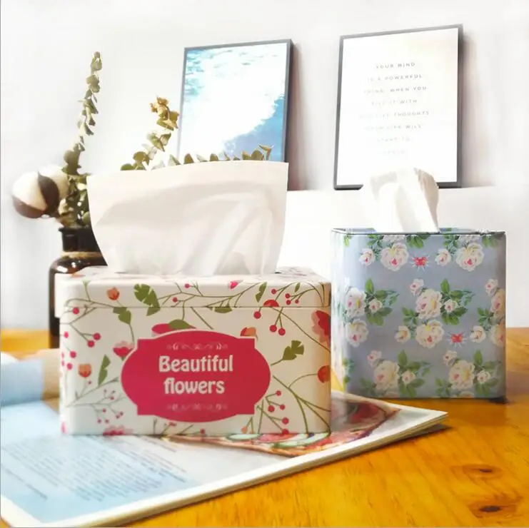 

Lovely Style Napkin Case Creative Iron Tissue Storage Box Metal Tissue Holder Napkin Case Facial paper box Mix design