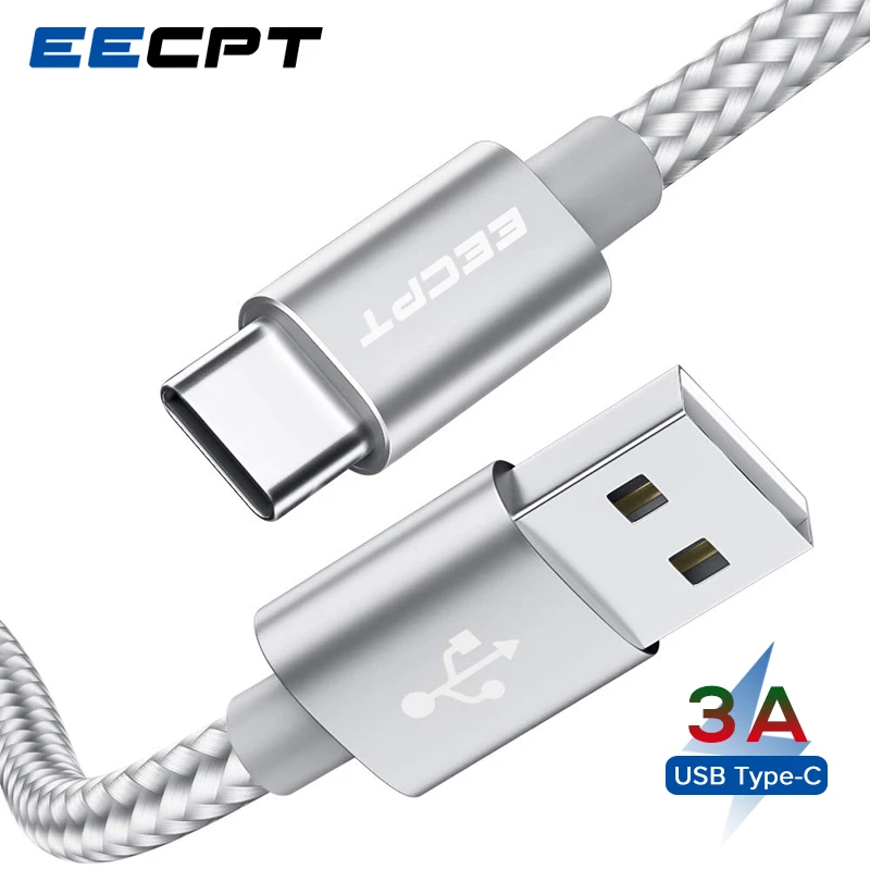 

EECPT USB Type C Cable 3A Fast Charging Data Wire Type-C Charger Phone Cable for Xiaomi Redmi Note 7 Mi 9 Samsung S9 USB C Cord