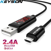 KEYSION светодиодный Micro USB кабель для быстрой зарядки телефона для Xiaomi Redmi Note5 Micro USB кабель для зарядки и передачи данных для samsung s7 6