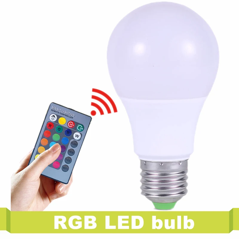 

T.Y.S 16 Color IR Remote Control Home Christmas Decor LED Lamp Light LED Bulb lampara Lamp 220V RGB LED Lamp E27 3W RGB Lampada