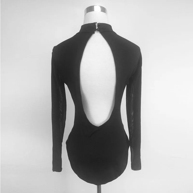 SEBOWEL Sexy Black Mesh Rhinestone Bodysuit Women Silver Studs Mesh Long Sleeve White Bodysuit Club Jumpsuit combinaison femme SEBOWEL Sexy Black Mesh Rhinestone Bodysuit Women Silver Studs Mesh Long Sleeve White Bodysuit Club Jumpsuit combinaison femme