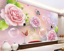 Beibehang заказ росписи обоев атмосфера моды цветы пиона 3d ТВ фоне стены papel де parede 3d обои папье peint