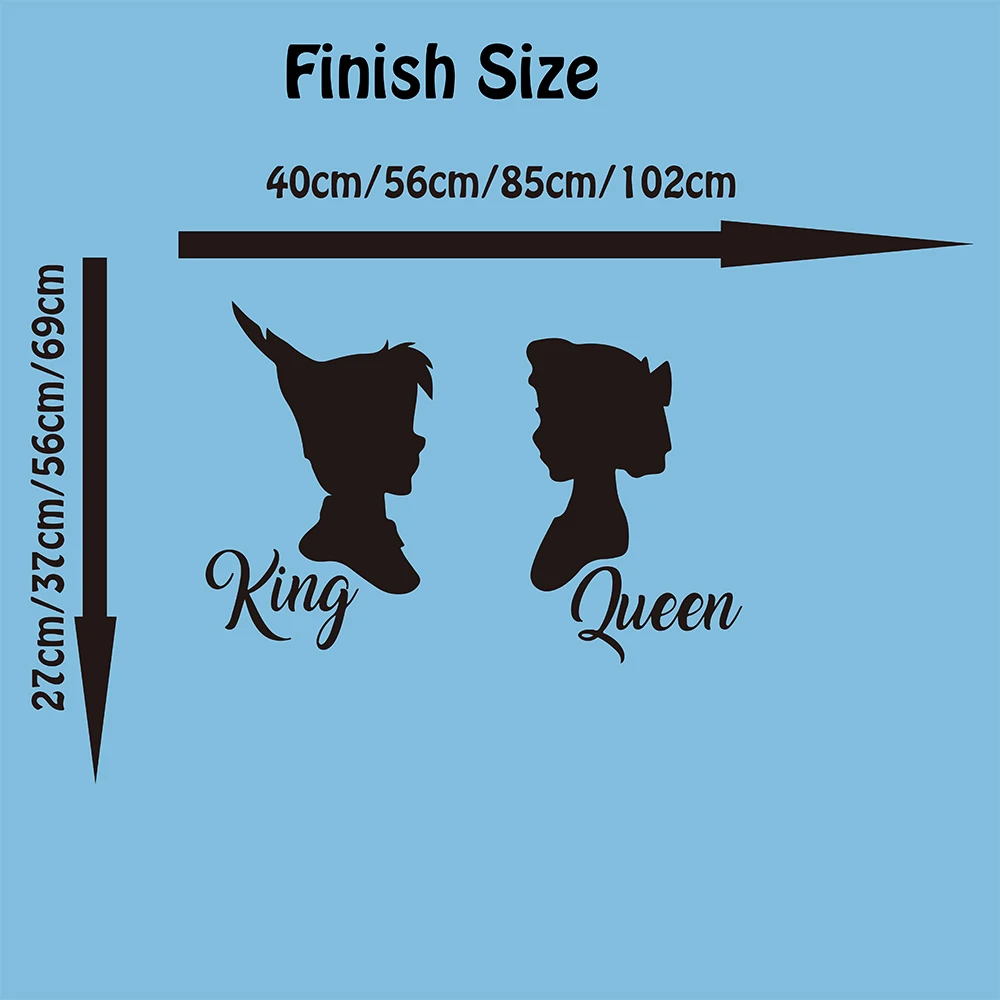 Large Peter Pan Wendy King Queen Wall Decal Headboard Bedroom Tinkerbell Peter Pan Wall Sticker Sofa Living Room Vinyl Home Art (1)