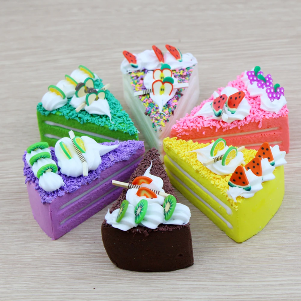 

1PC Artificial Cake Fake Food Model Simulation Triangle Cut Cake Home Kitchen Staging Party Toy Dessert Photography Props