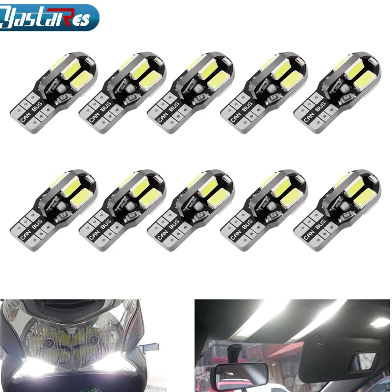 High Quality 2018 Car led 10PCS Canbus T10 8smd 5630 5730 LED car Light NO OBC ERROR W5W 194 SMD Led Bulb | Автомобили и