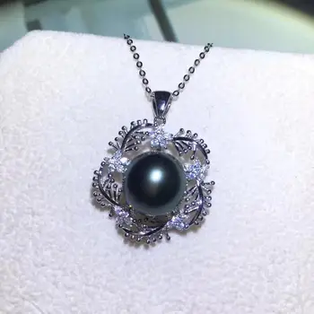 

925 Sterling Silver Pendant Component Findings Settings Women's Parts for Oyster Edison Pearl Coral Jade Beads Stones