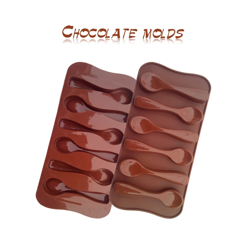 Kitchen DIY Creative Spoon Shaped Chocolate Mold Food Grade Silicone