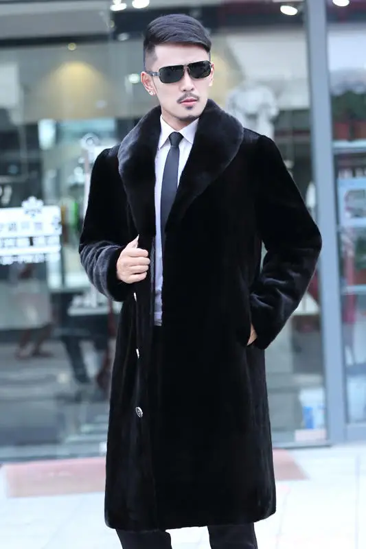 Осень зима 2020 облегающее Мужское пальто из меха норки|homens jaqueta de couro|jaqueta couromink fur coat