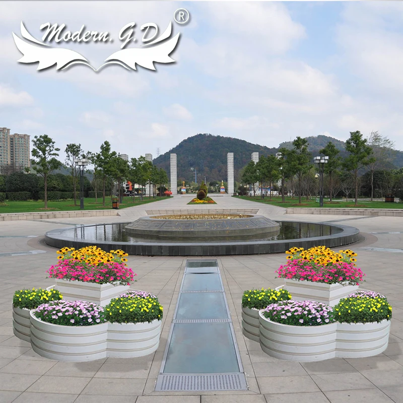 

customized landscape and roadway decorative flower pot combination planter box