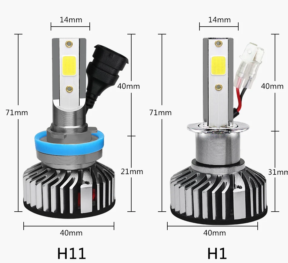 Бэдж светодиодный фар автомобиля H7 светодиодный H4 светодиодный H1 H11 H3 9006 9005 60 Вт 8000LM 6500 K 5000 K 8000 K 12 V Авто Светодиодный Фонарь налобный мини-фонарь противотуманная фара COB лампы