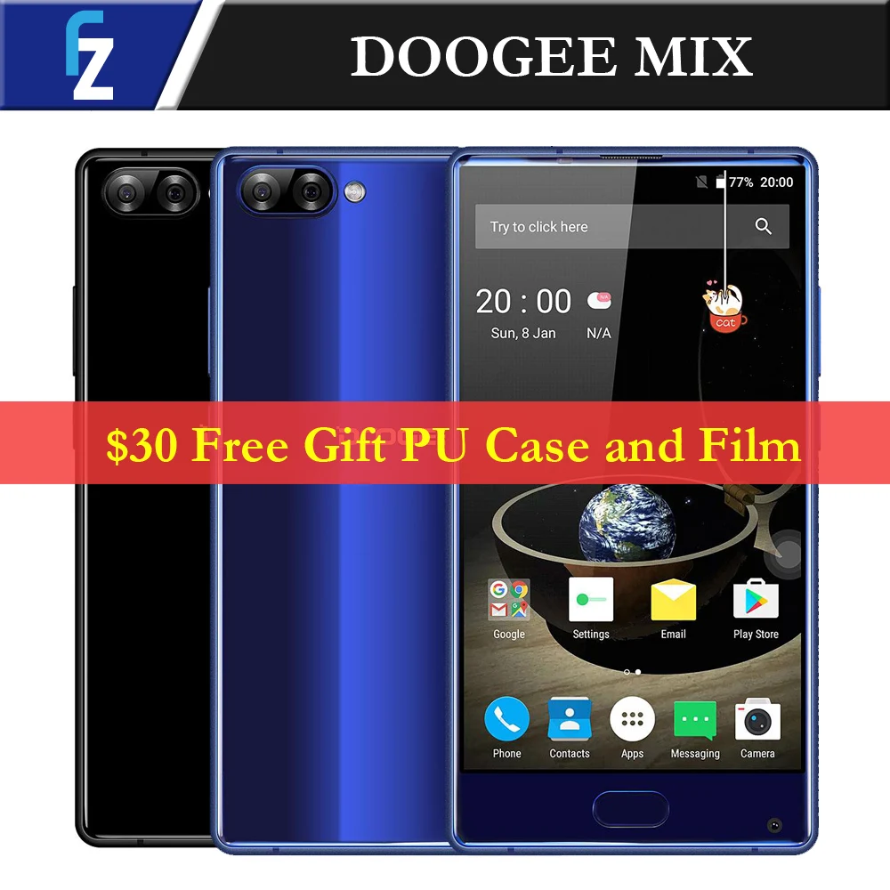 Doogee Mix двойной сзади Камера Super AMOLED Экран 6 г 64 ГБ 5.5 &quothelio P25 Восьмиядерный Android 7.0 16mp
