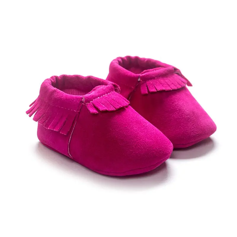 New born Toddler Baby Boy Girl Tassel Soft Soled Non-slip Crib Shoes Infant Coral Velvet